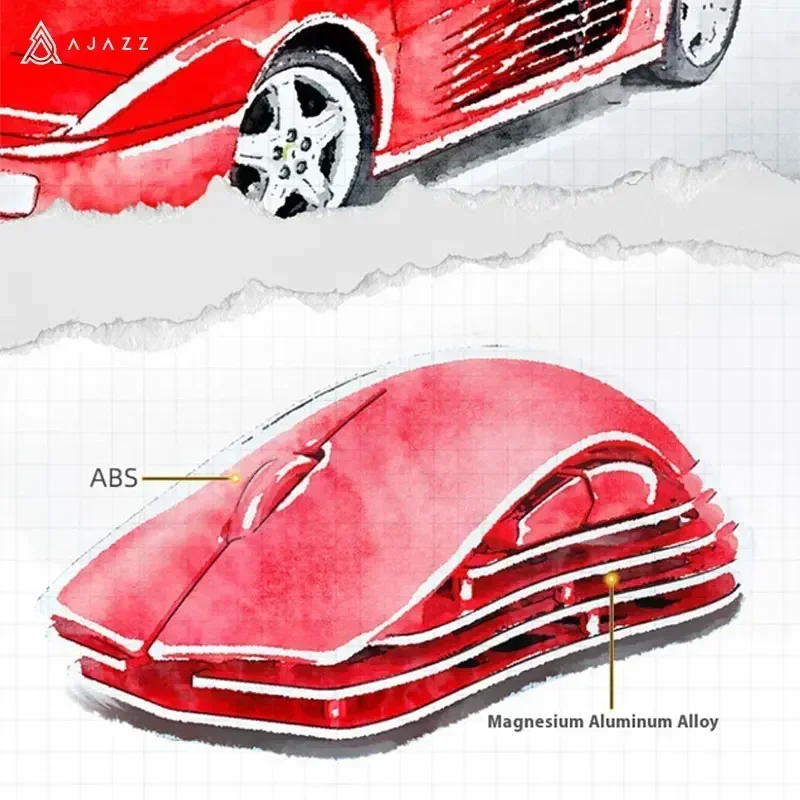 AJAZZ M259 Мышь из магниевого алюминиевого сплава Bluetooth Беспроводная тройная легкая