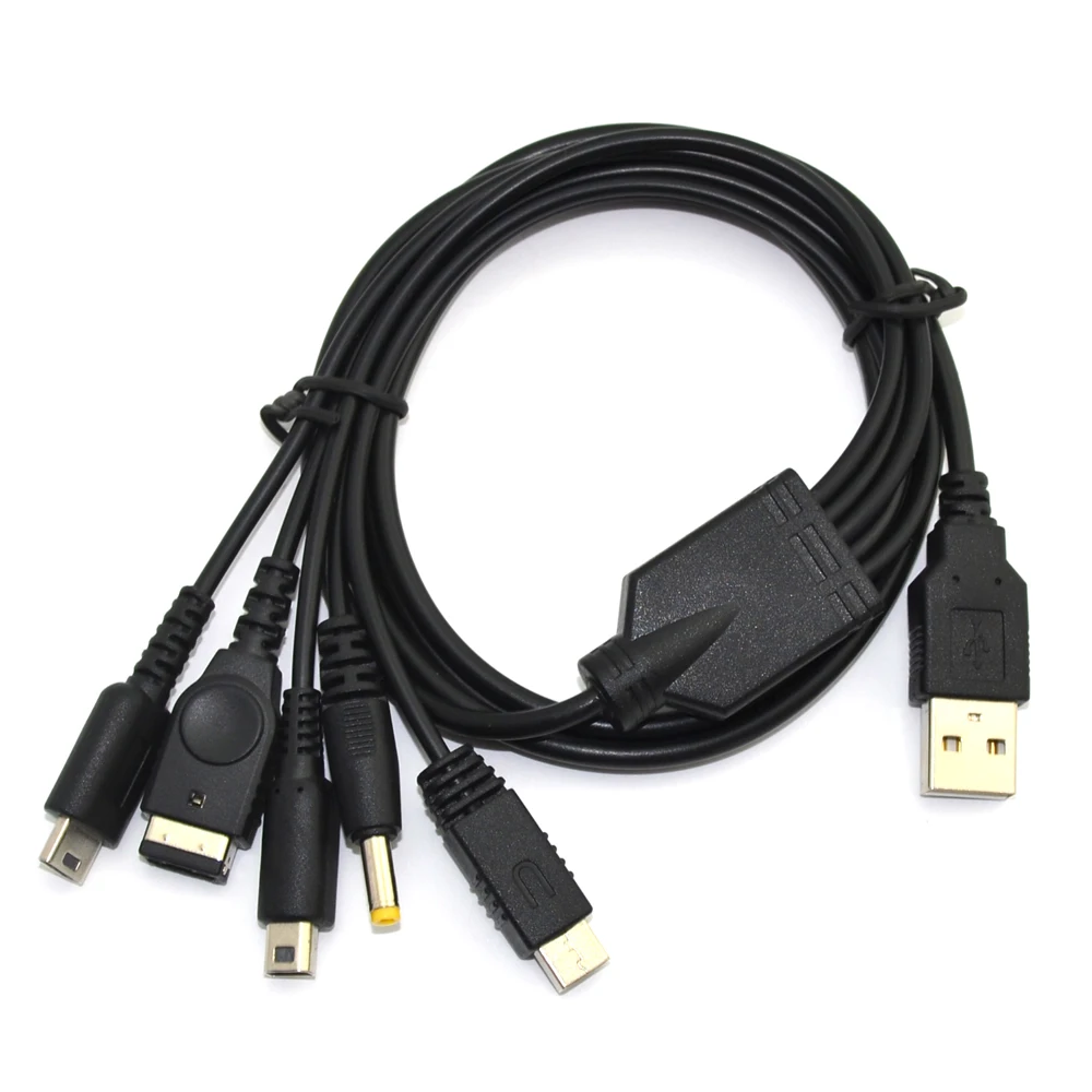 USB-кабель для зарядки 5 в 1 шнуры PSP WII U GBA игровая консоль SP