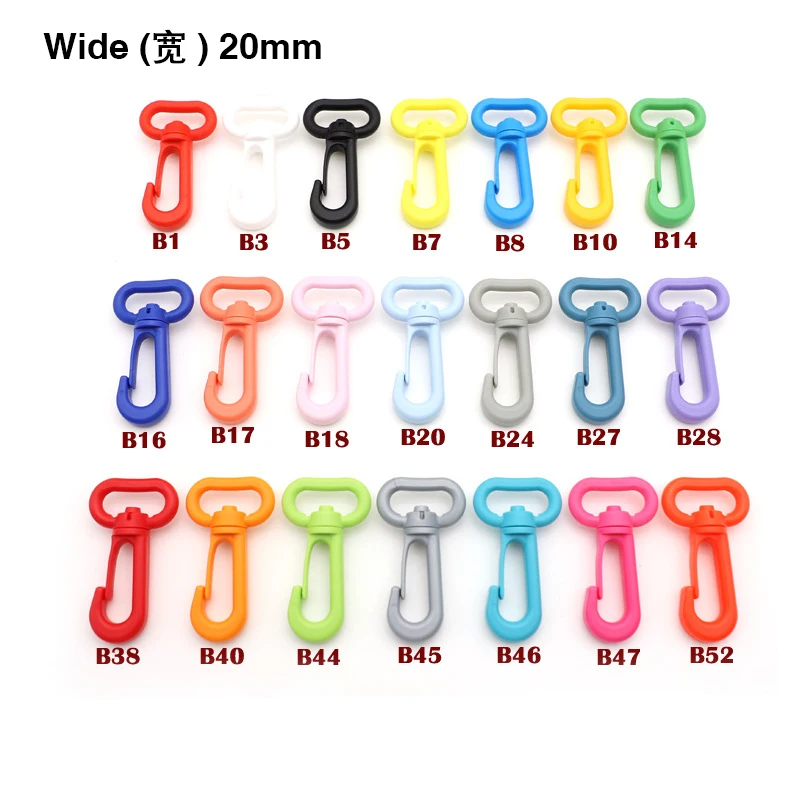 20mm Lobster Claw Clasp 10pcs Candy Color Hard Plastic Lobster Clasp Hooks Clips for DIY Crafts Key Chain Backpack Accessories