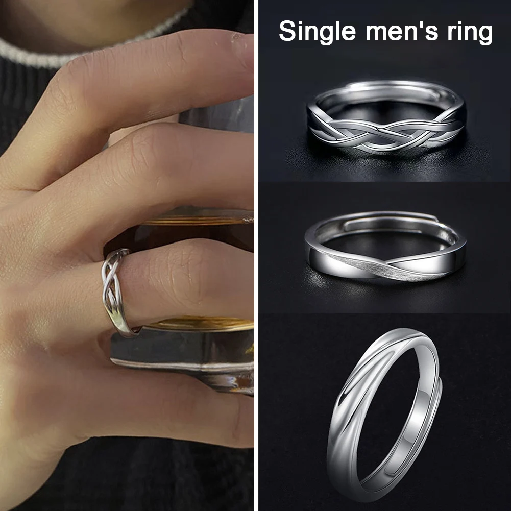 

Silver Color Multilayer Fashion Open Adjustable Wide Ring Simple For Women Man Party Fine Jewelry Classic Gift