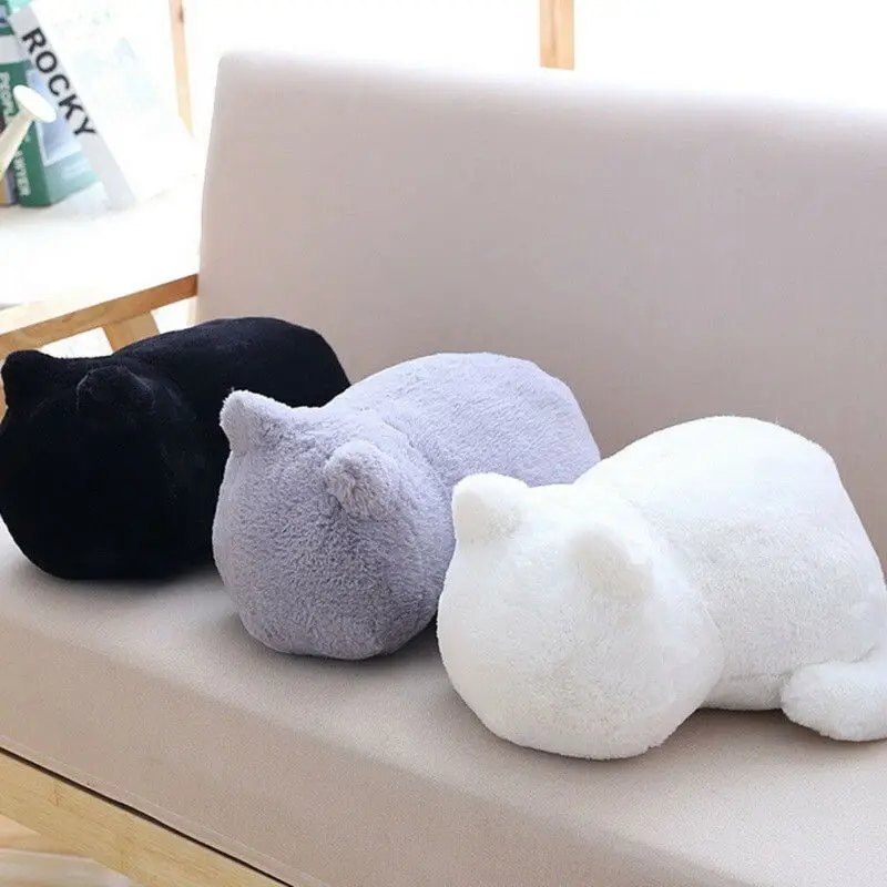 

Pillows for Sleeping Soft Cute Plush Cat Shape Pillow Cushion Sofa Toy Home Decor Grey 3D Simulation Cat Plush Toy Stuffed