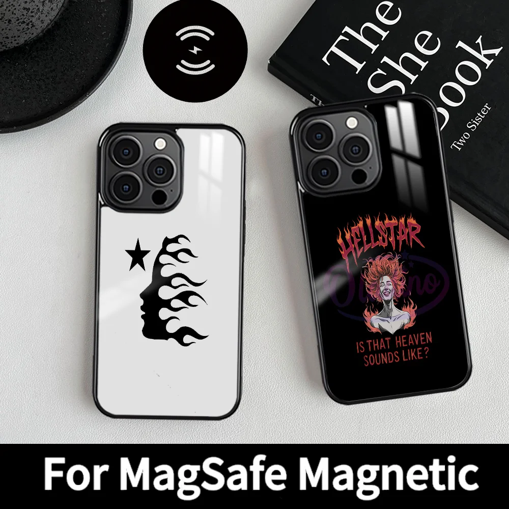 Простой красивый чехол для телефона H-Hellstars iPhone 16 15 14 13 12 11 Pro Max Plus Mini магнитный