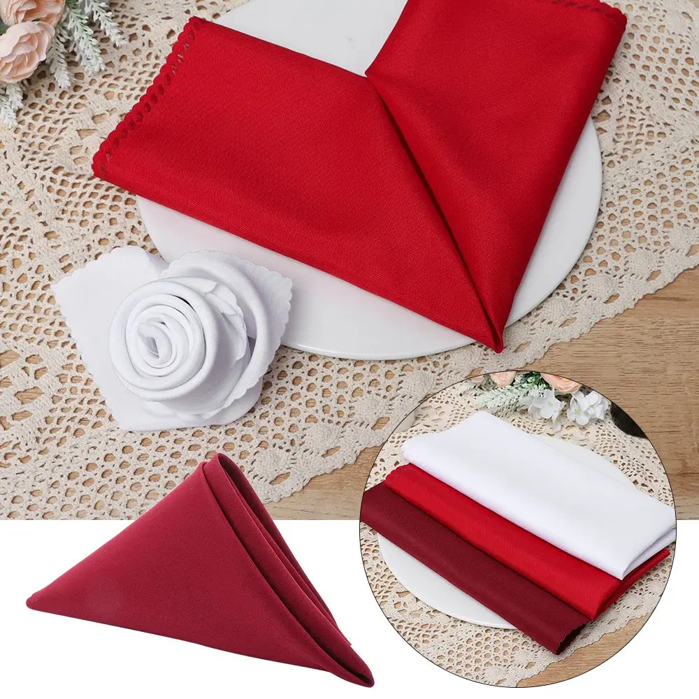 

Party Supplies Table Linen Washable Soft Wedding Table Cloth Dinner Napkins Solid Red Cloth Napkins