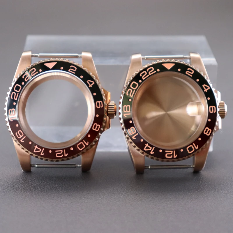 Мужские чехлы для часов из розового золота 40 мм запчасти Seiko 4R36 nh34 nh35 nh36 Citizen Miyota 8215