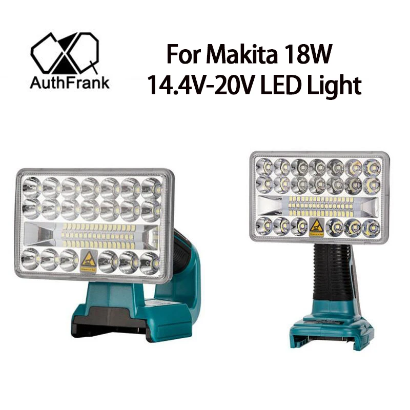 Лампа для фотовспышки, 18 в, 2000 лм, для Makita 12 Вт, 18 Вт, литий-ионный аккумулятор BL1830, BL1430, BL1845, LXT400
