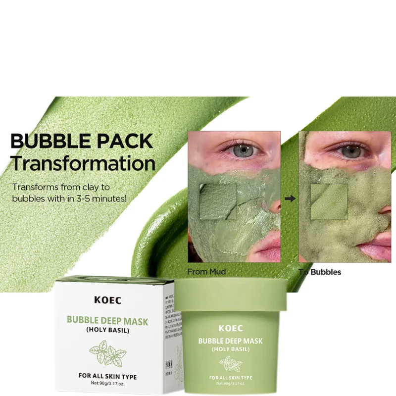 Фото Очищающая грязевая маска с пузырьками, брендовая глянцевая маска для лица, глубокое очищение пор, нежная и гладкая кожа, натуральная нежная увлажняющая грязевая маска с мазком №1
