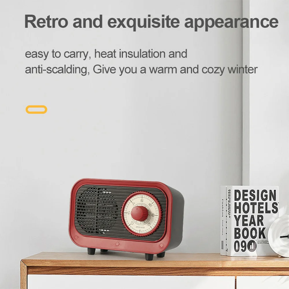 

Winter Retro Electric Heater Fan Portable Mute Heating Machine Small Solar Energy Saving Heater Mini Air Oven Fan Home Office
