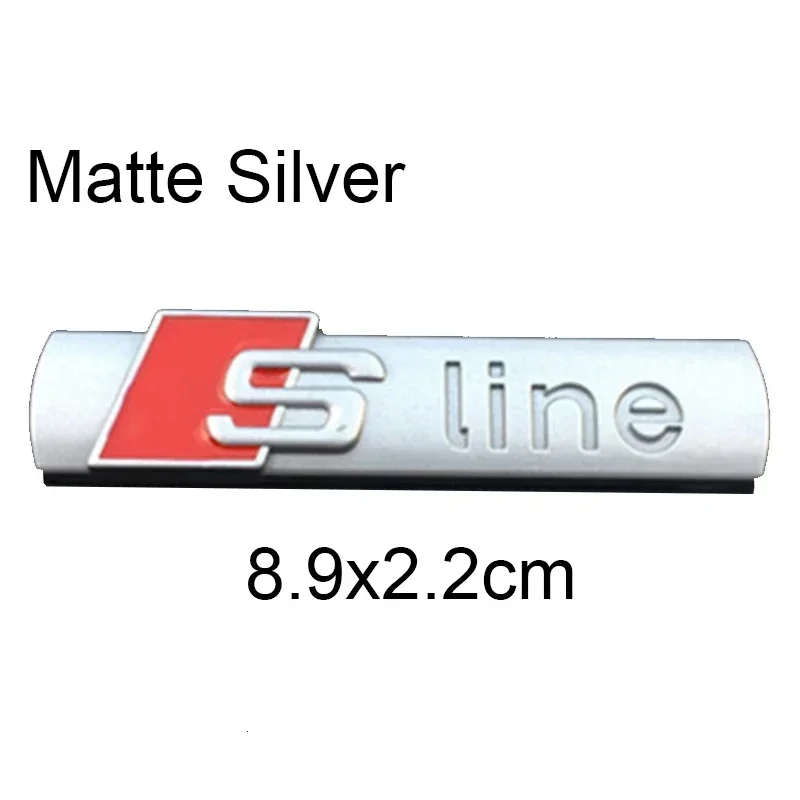 Metal Car Side Badge Fender Emblem Body Sticker For Audi Sline A3 A4 A6 A5 A7 Q2 Q8 Q7 Q3 Q5 B9 B3 B6 B8 P8 S3 S4 S8 S5 S2 S6 S7
