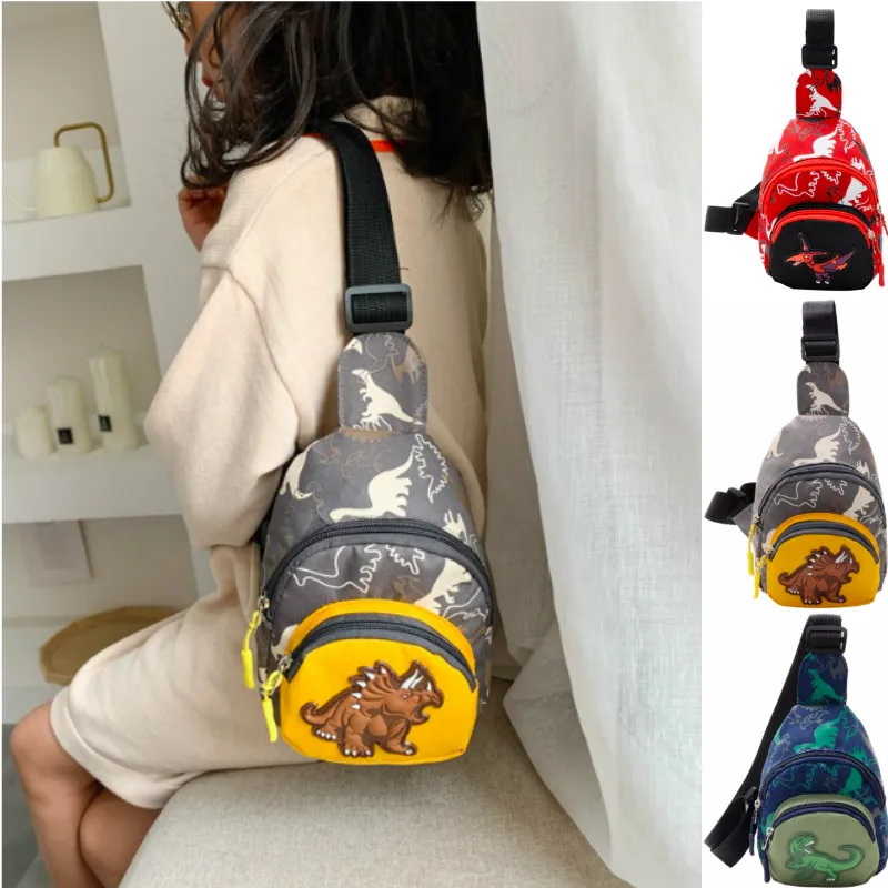 

Portable Children's Shoulder Bag Boys Girls Lovely Dinosaur Chest Bag Travel Backpack Fashion Crossbody Phone Pouch for Kids