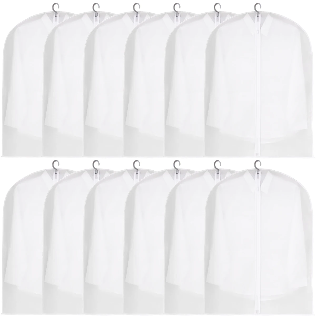 

Прозрачные мешки для одежды 12 шт., многоразовые мешки для одежды на молнии, воздухопроницаемые подвесные чехлы для одежды из ПЭВА, пыленепро...