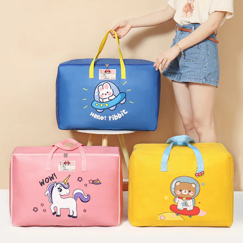 

storage bag[Futurism] New Children's Oxford Cloth Cartoon Quilt Bag Moisture-Proof Storage Bag Travel Portable Organizing Clothi