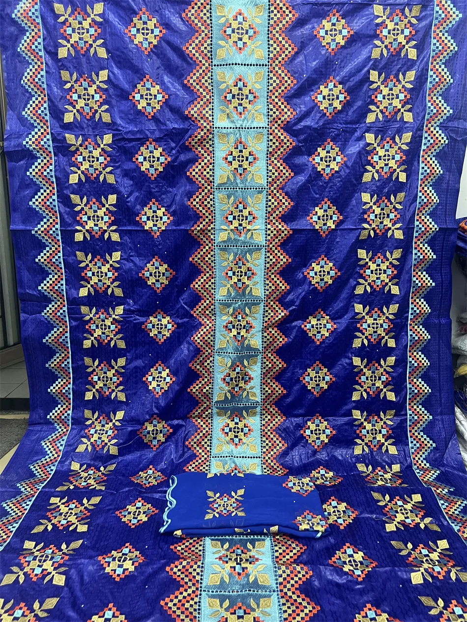 2022 Высококачественная жаккардовая парчовая ткань африканская базин богатая Brode