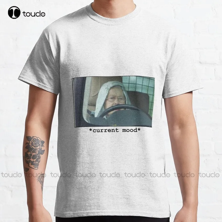 

Queen Elizabeth Driving Meme Classic T-Shirt Daddy Shirt High Quality Cute Elegant Lovely Kawaii Cartoon Sweet Cotton Tee Shirts