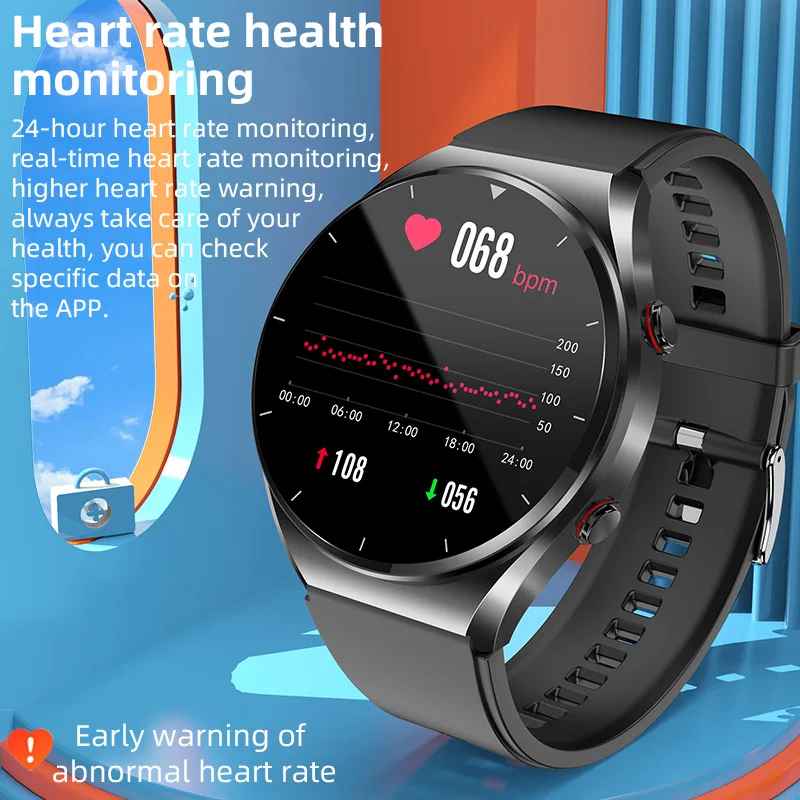 

E09 Men Smart Watch 1.3inch ECG Monitoring One Click Noninvasive Blood Glucose Heart Rate Women Fitness Tracking Smartwatch