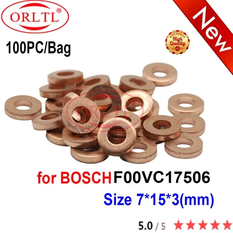 100 шт. F00VC17506 9001-850C медная шайба форсунки F00VC17505 F00VC17504 Diesel F00VC17502 для прокладок Bosch Delphi