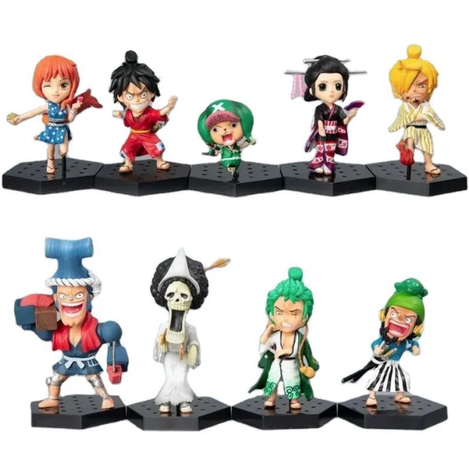 

Фигурки героев Аниме One Piece 9 шт./компл., милые фигурки героев страны Васи-эфира, коллекционные модели игрушек