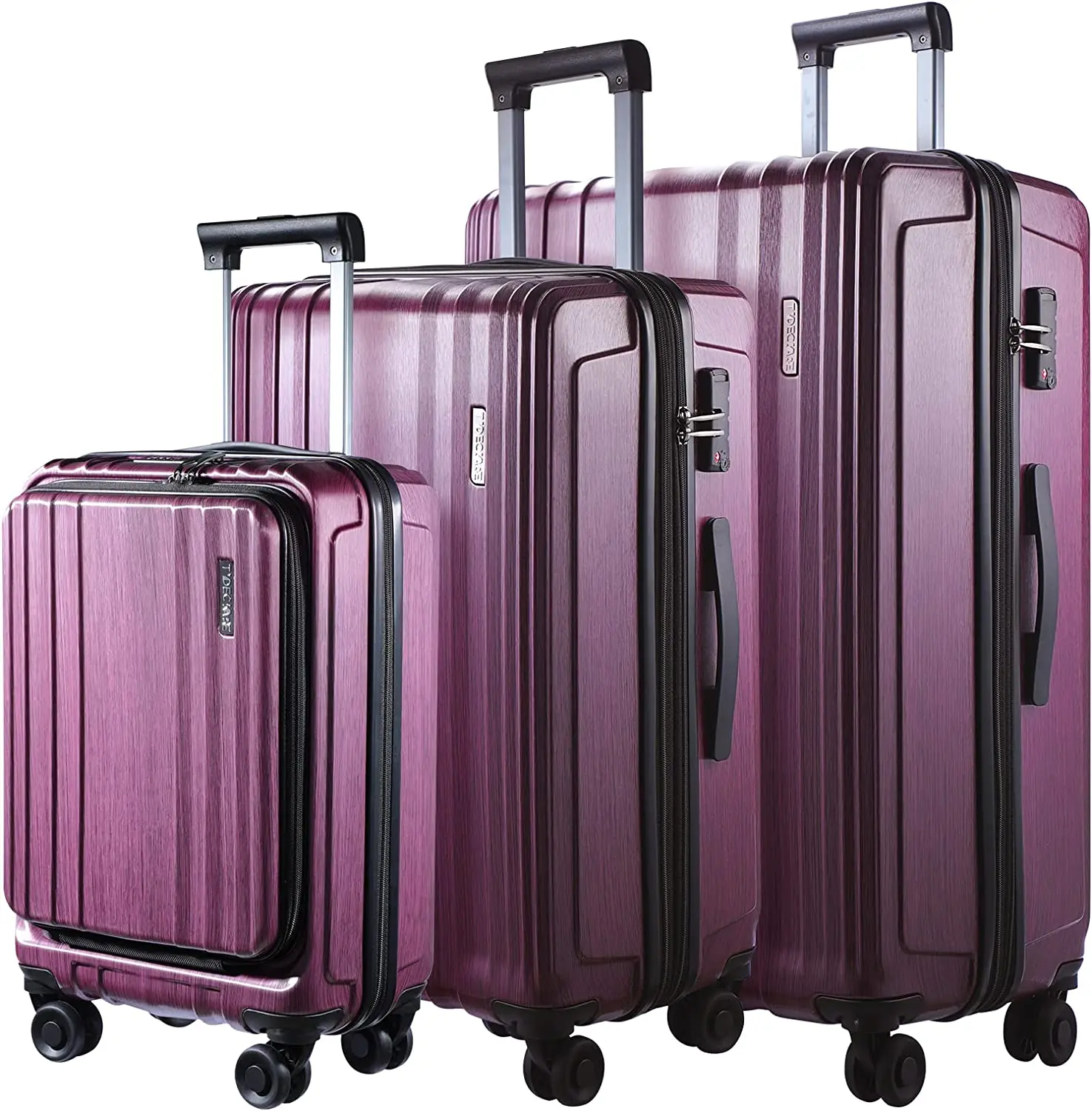 Set 3 Piece 20/24/28 Front Laptop Pocket&expandable Abs+pc L