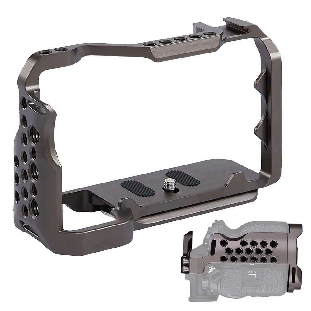 

Клетка для фотоаппарата Travor, металлическая Вертикальная вспышка, эргономичная поддержка, заполнясветильник, аксессуары для фотосъемки Sony ...