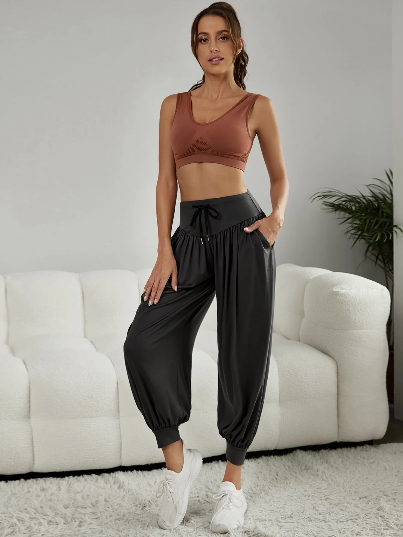 Women Baggy Sweatpant Fashion Autumn Loose Hip Hop Harem Pants High Wasit Sport Trousers Plus Size