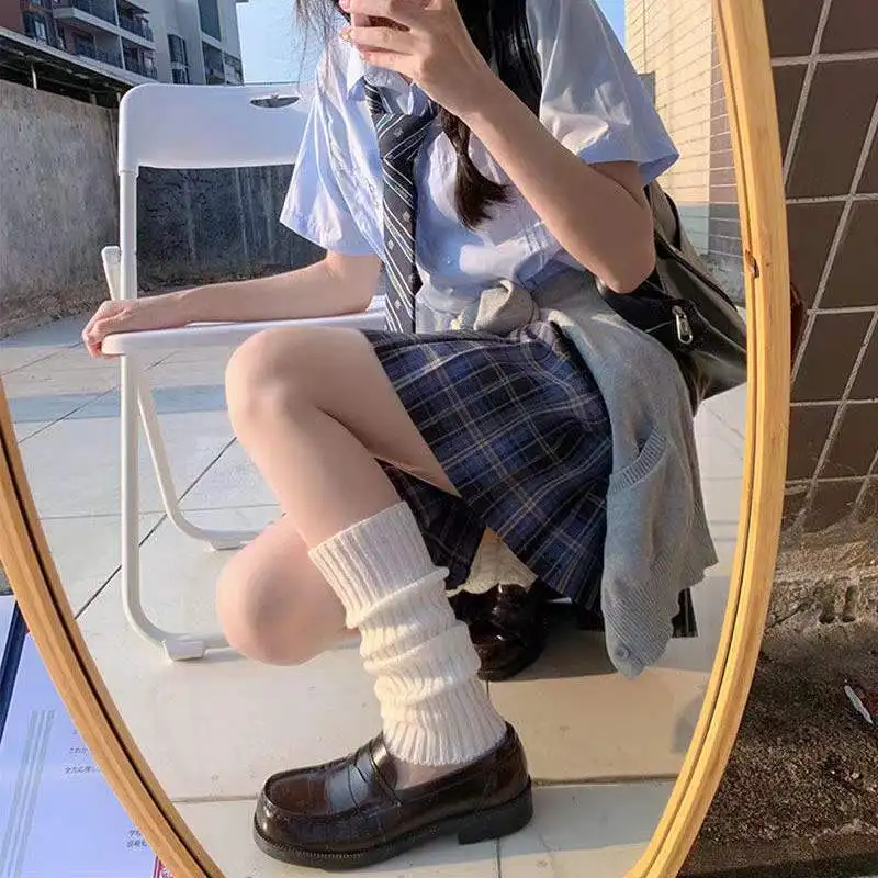 Японские вязаные пушистые теплые леггинсы женские носки вязаная Обложка для ног