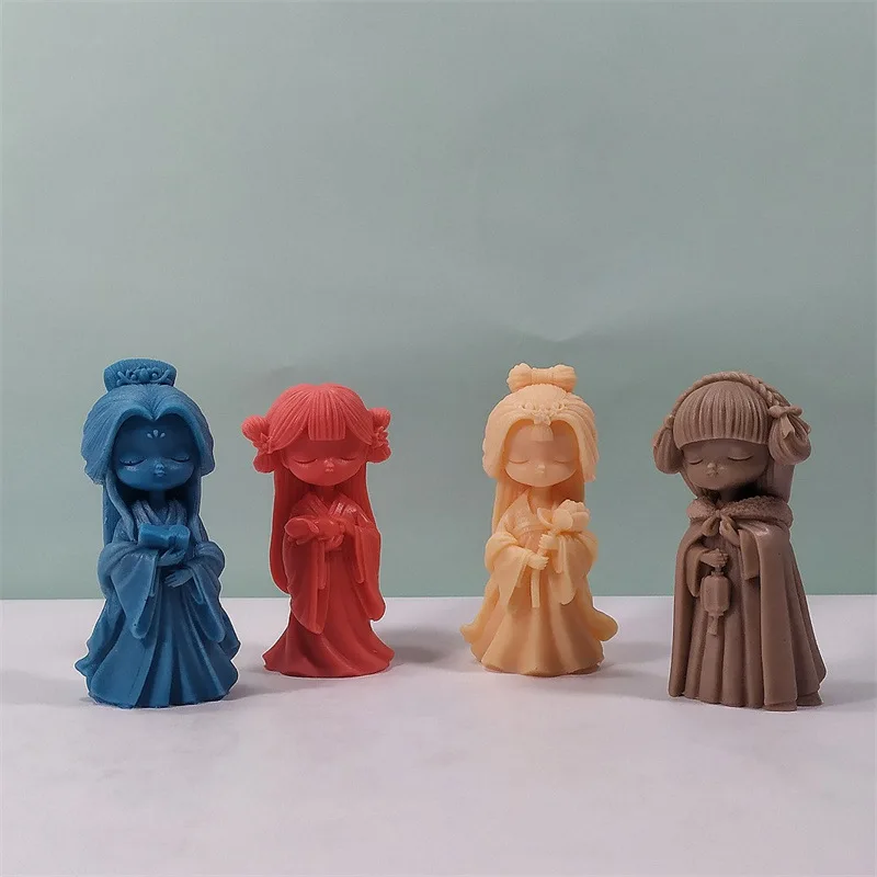 

Classical Clothing Girl Candle Silicone Mold Gypsum form Carving Art Aromatherapy Plaster Home Decoration Mold Gift Handmade