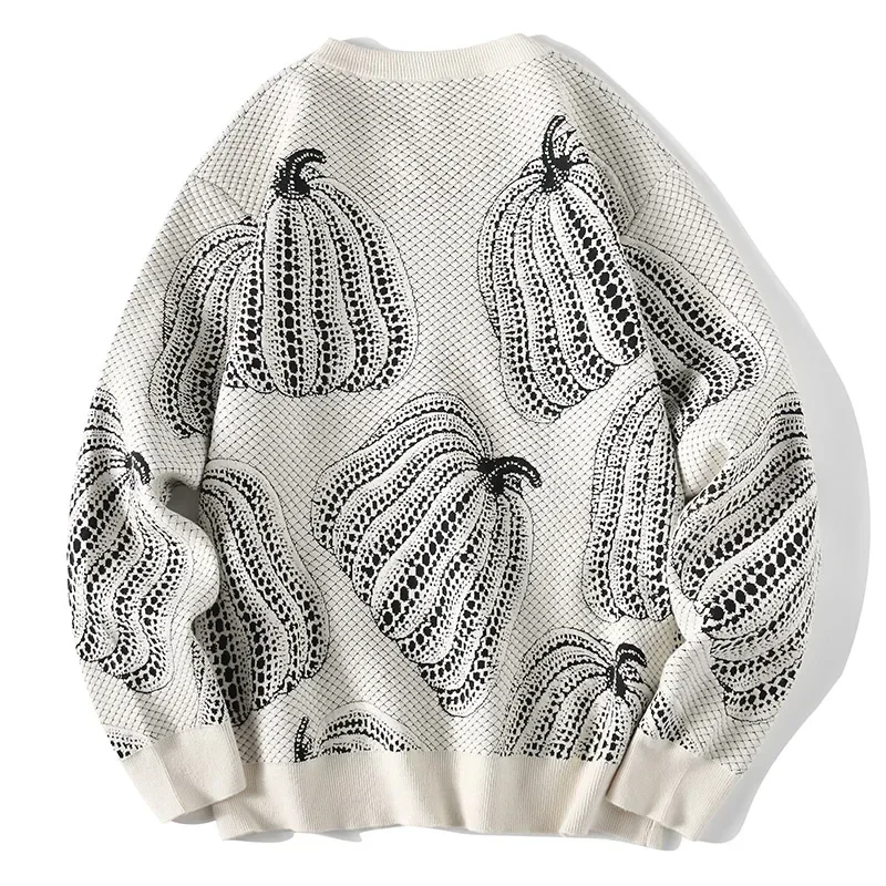 Свитер на Хэллоуин 2023 зима в стиле хип-хоп новый трикотаж с тыквой мужские