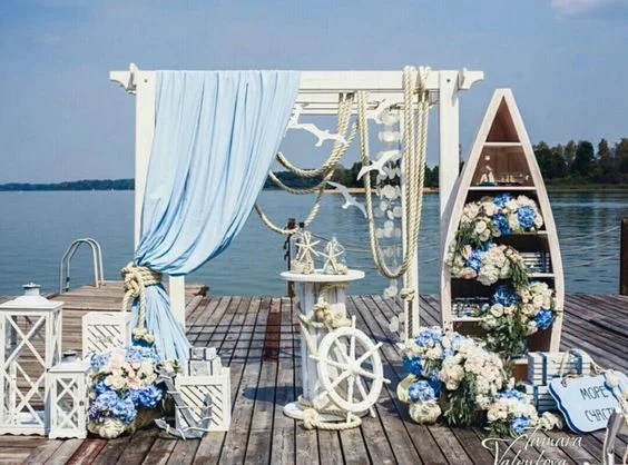 

Синий Морской Якорь Морской Свадьба День рождения фото фон фотография декорация баннер студия