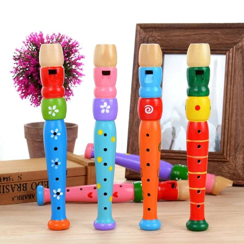 

Small Wooden Recorders Wooden Flute Colorful Piccolo Flute Early Education Music Sound Toys Learning Musical Instrument 69HD