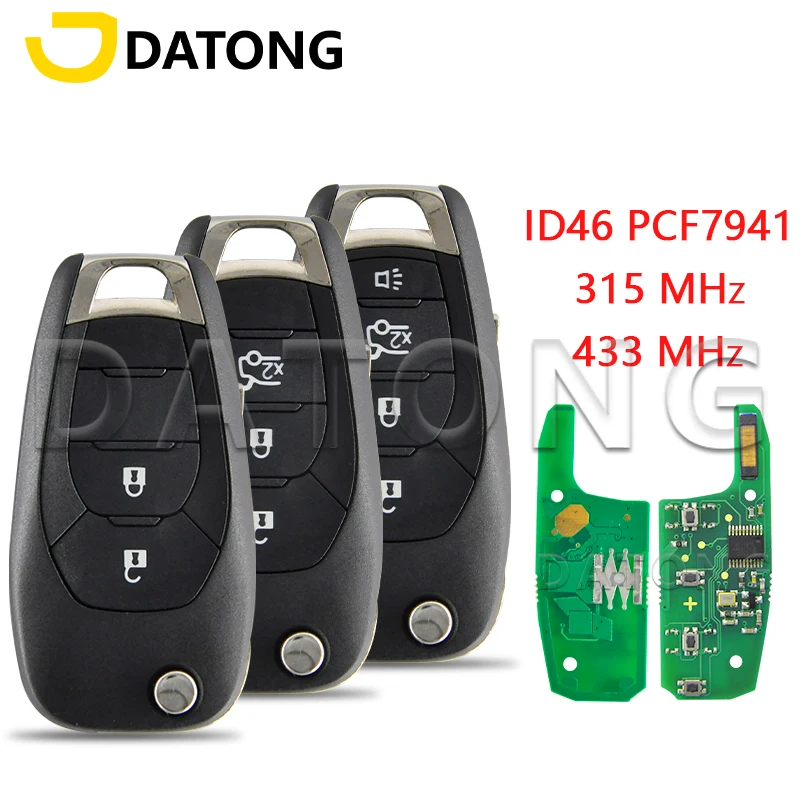

Datong World Car Remote Control Key Fit For Chevrolet Cruze Avo Trailblazer 433MHz ID46 PCF7941E Auto Smart Replace Flip Key