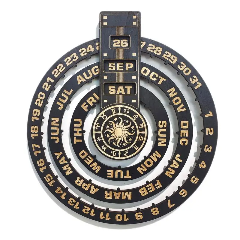 

Wall Wooden Perpetual Calendar Creative Wall Decorations For Home Weathered Wood Circular Perpetual Wall Calendar Wood Wall