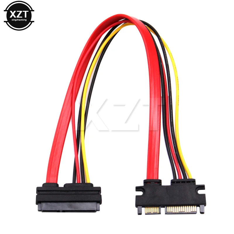 Кабель SATA 30 см штекер-гнездо 7 + 15 Pin последовательный ATA 22-контактный удлинитель