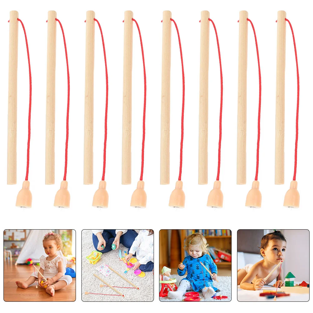 

Toy Game Pole Wooden Magnet Kids Rod Catching Rods Toys Poles Pool Replacement Toddler Children Table Accessory Educational