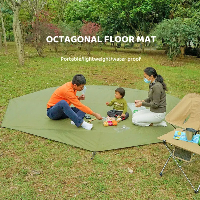 

410x410cm Outdoor Camping Tent Mat Oversized Mat Oxford Cloth Waterproof Moisture-Resistant Wear-Resistant Polygonal Picnic Mat