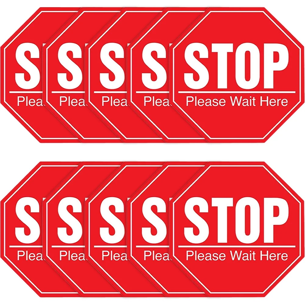 

Sign Distance Stickers Floor Social Stop Signs Decal Decals Keep Safety Sticker Street Distancing Wall Your Wait Please Adhesive