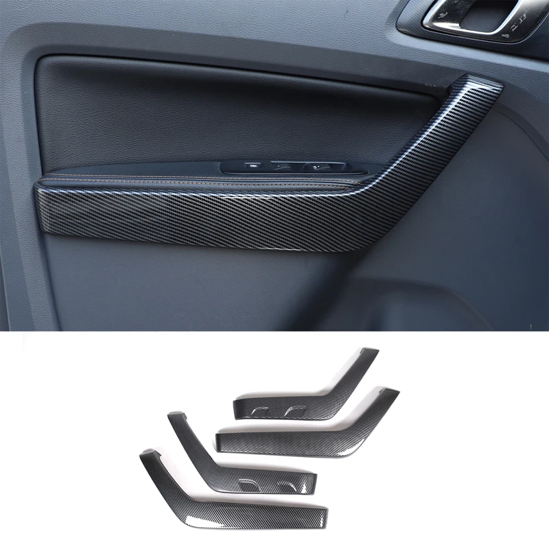 

ABS углеродное волокно Автомобильная внутренняя дверная ручка декоративный чехол для Ford Ranger 2015-2021 автомобильные аксессуары