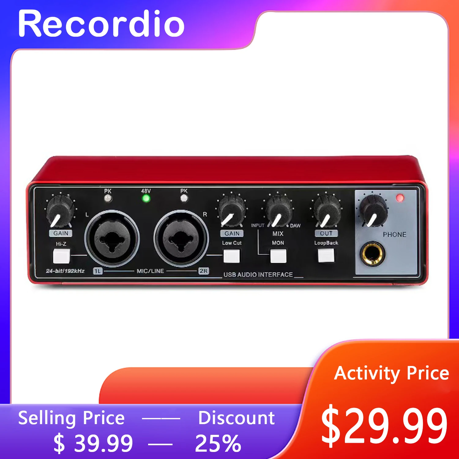 

GAX-V8SS Audio interface sound card for song Live