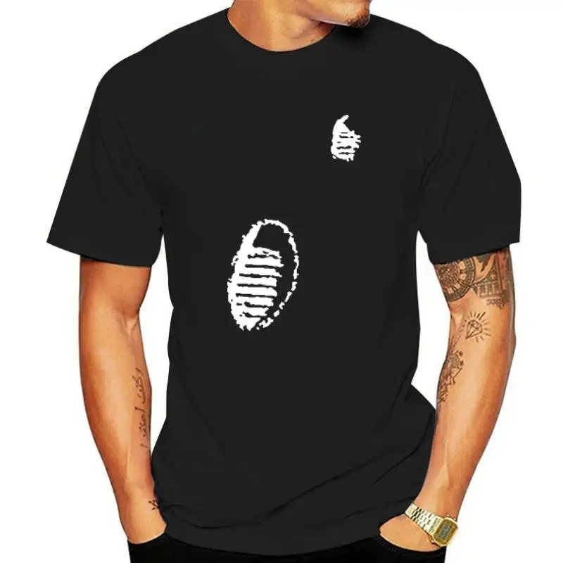 

Memory humman Landing on the moongraphic footprint t shirt men loose hip hop streetwear casual summer top men clothing harajuku