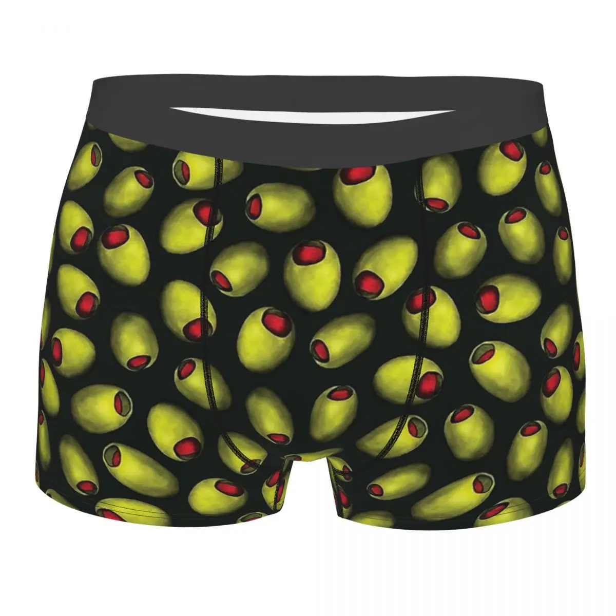 

Green Olives With Red Pimentos Novelty Food Pattern Underpants Cotton Panties Men's Underwear Comfortable Shorts Boxer Briefs