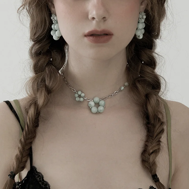 

Small New Exaggerated Large Flower Crystal Petal Pendant Clavicle Chain Women's Necklace pendant necklace