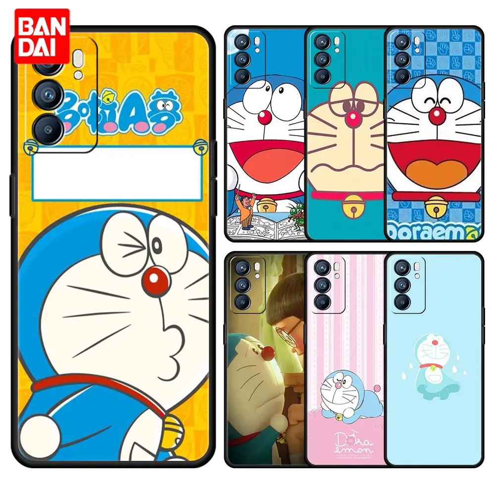 

Cute Kawaii Doraemon Case for Oppo A53 A52 A3s A5s A12 A9 A15 A31 A54 A74 A93 2020 A94 F19 Pro Capa Funda Silicone Cover Black