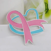 heart trendy brooches fashion oil painting breast cancer awareness pink ribbon