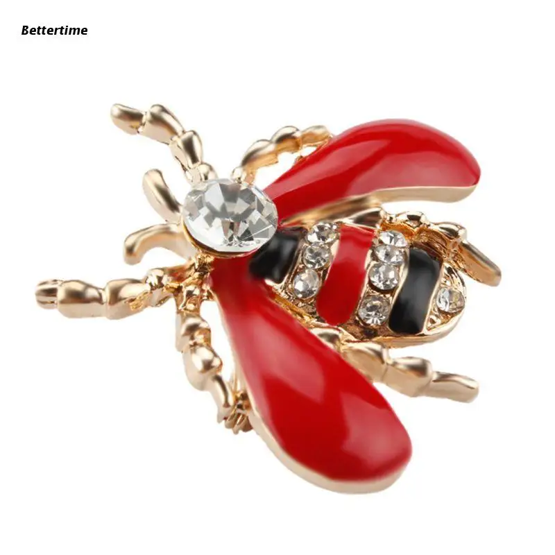 B36D брошь в виде пчелы с эмалью Стразы Жук медовый булавка Изысканная одежда