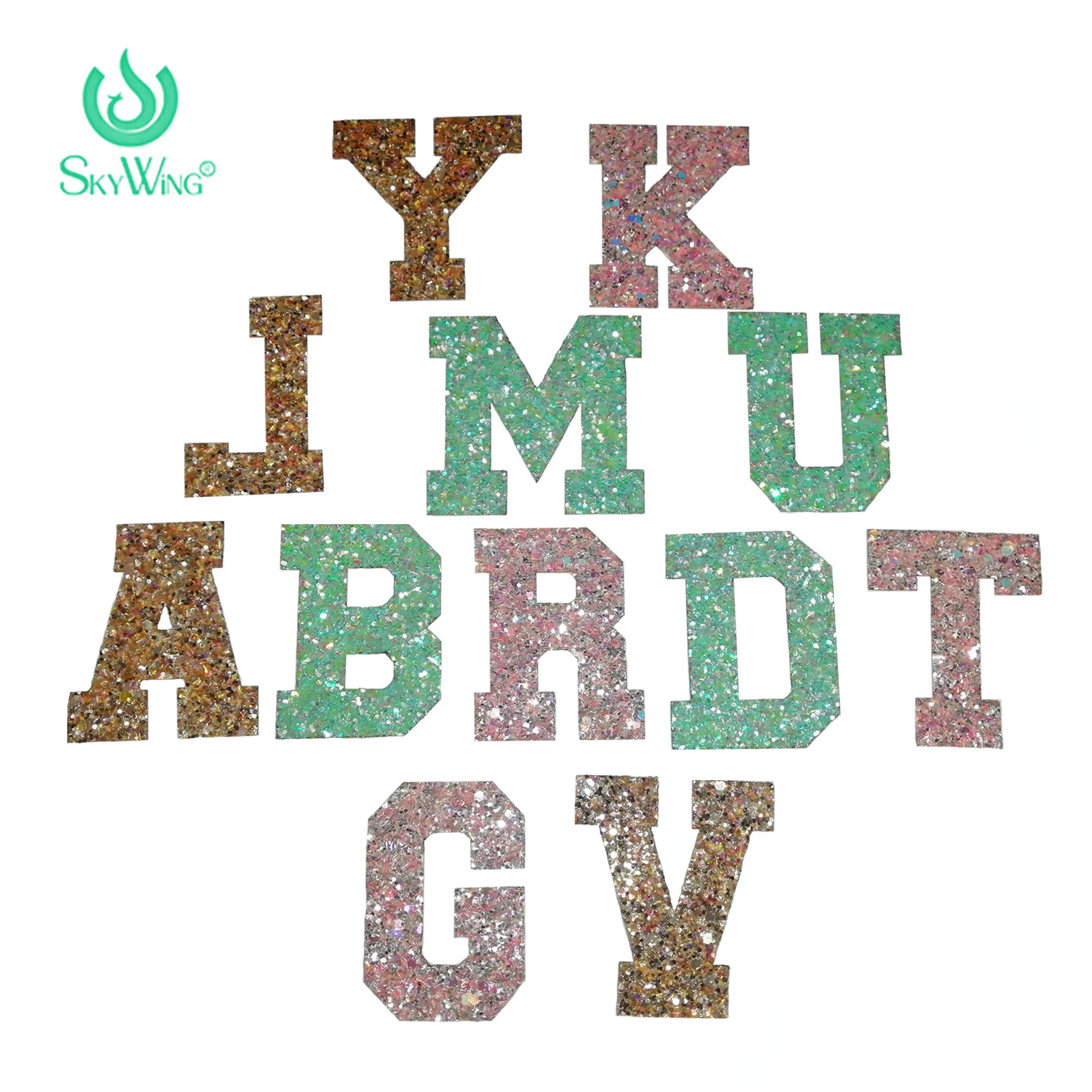 

Новинка 2022, оптовая продажа, индивидуальные блестящие нашивки с буквами, высококачественные блестящие нашивки с алфавитом