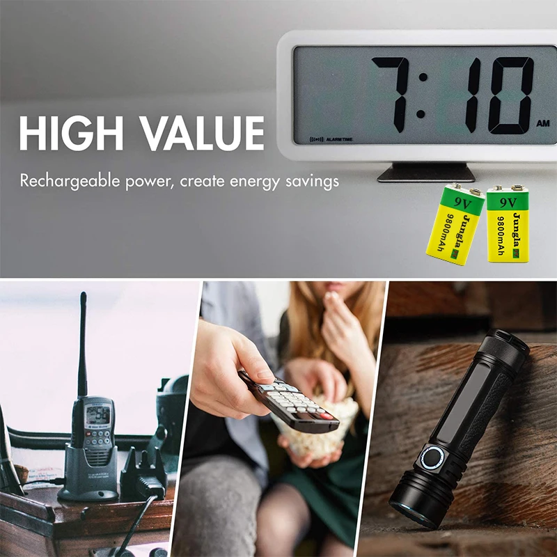 Литий-ионная аккумуляторная батарея 2022 9 В 9800 мАч батареи Micro USB литиевая для