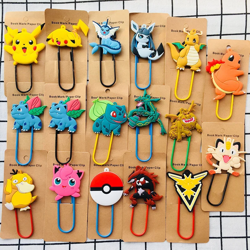 

Pokemon Pikachu Up To Duck Fire-breathing Dragon Cartoon Anime PVC Bookmark Learning Stationery Paperclip StudentIncentive Gifts