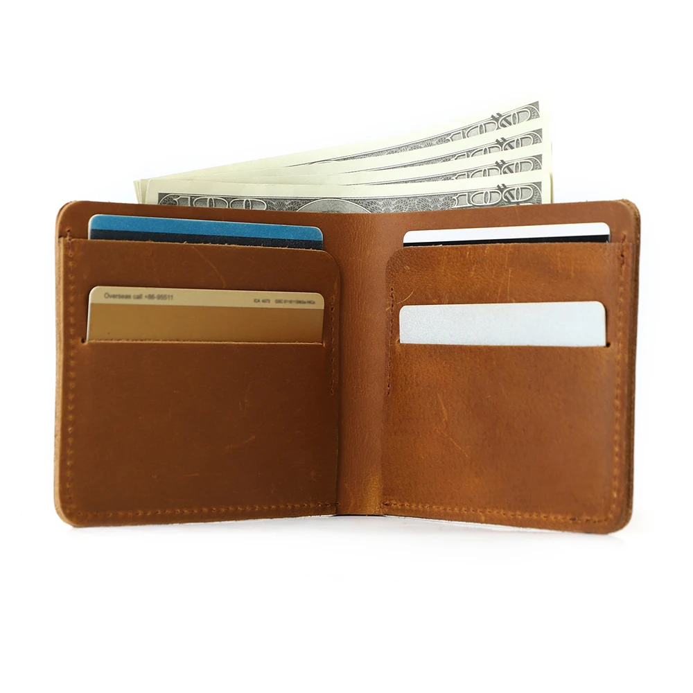 JOYIR мужской тонкий кожаный кошелек Crazy Horse повседневный держатель для денег и