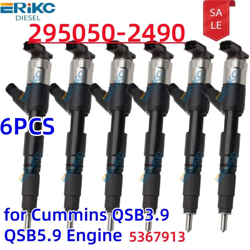 Фото Топливные форсунки Common Rail ERIKC, 6 шт., 295050-2490, 2950502490, 5367913 для двигателей Cummins QSB3.9, QSB5.9 №1