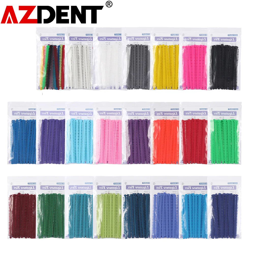 1000pcs=20sticks Azdent Dental Orthodontic Ligature Ties Elastic Rubber Tooth Dentist Tools Braces