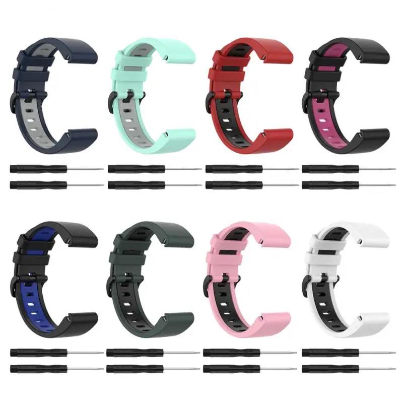 

Replacement Watch Strap Sweat-proof Air Hole Sport Watch Wristband Soft Watch Bracelet Watch Band Accessories Dual Color