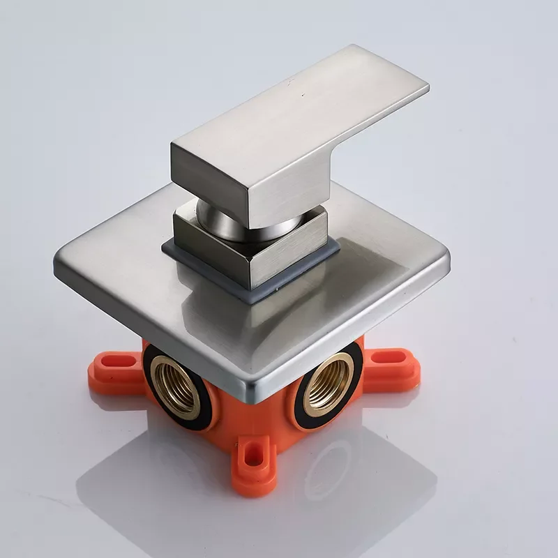 

Brushed Nickel Concealed Install Control Mixer Valve Single Handle Shower Faucet Complete Valve Embedded Box Shower Valve